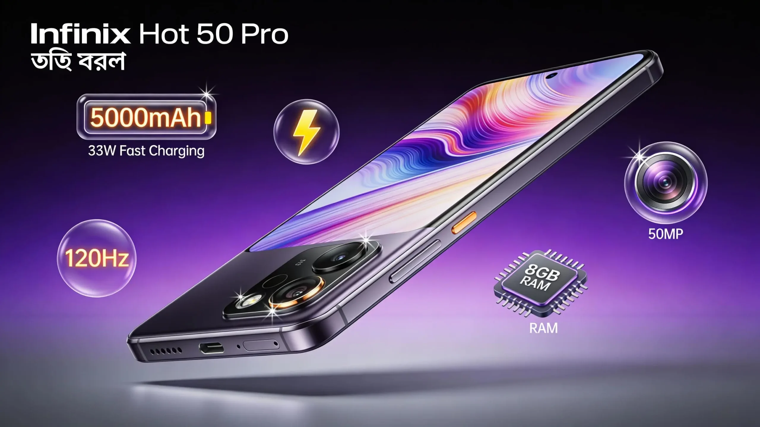 Infinix Hot 50 Pro দাম কত - সম্পূর্ণ পর্যালোচনা এবং মূল্য তথ্য